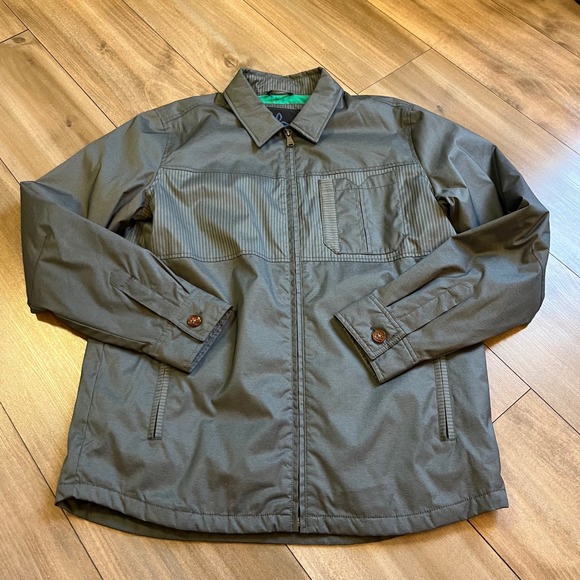 Prana Other - Prana Mens Full Zip Jacket Charcoal Blue Gray Striped Chest Pocket Size Medium